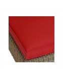 Canapé Transat en résine fine coloris Poivre - Housse de coussin tissu rouge