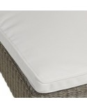 Canapé Transat en résine fine coloris Poivre - Housse de coussin tissu blanc