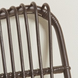 Fauteuil Boucle en canne de rotin finition laqué noir