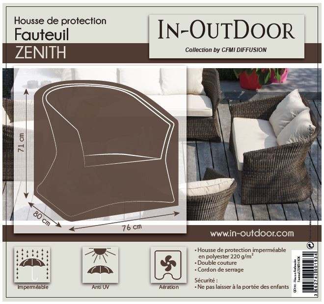 Housse de protection galet pour fauteuil Zenith