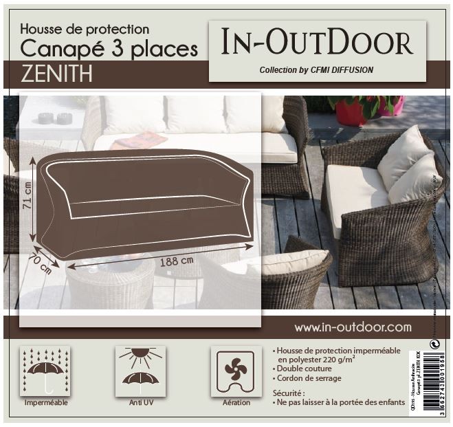 Housse de protection galet pour Canapé 2 places Zenith en résine