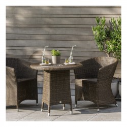 Bridge de table Nemo en résine fine tressée coloris poivre option coussin