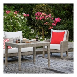Fauteuil de jardin Allan  en résine coloris Galet 
