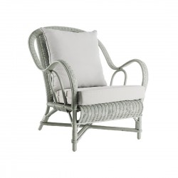 Fauteuil en rotin Nantucket laqué Bleu Gris IOD Design