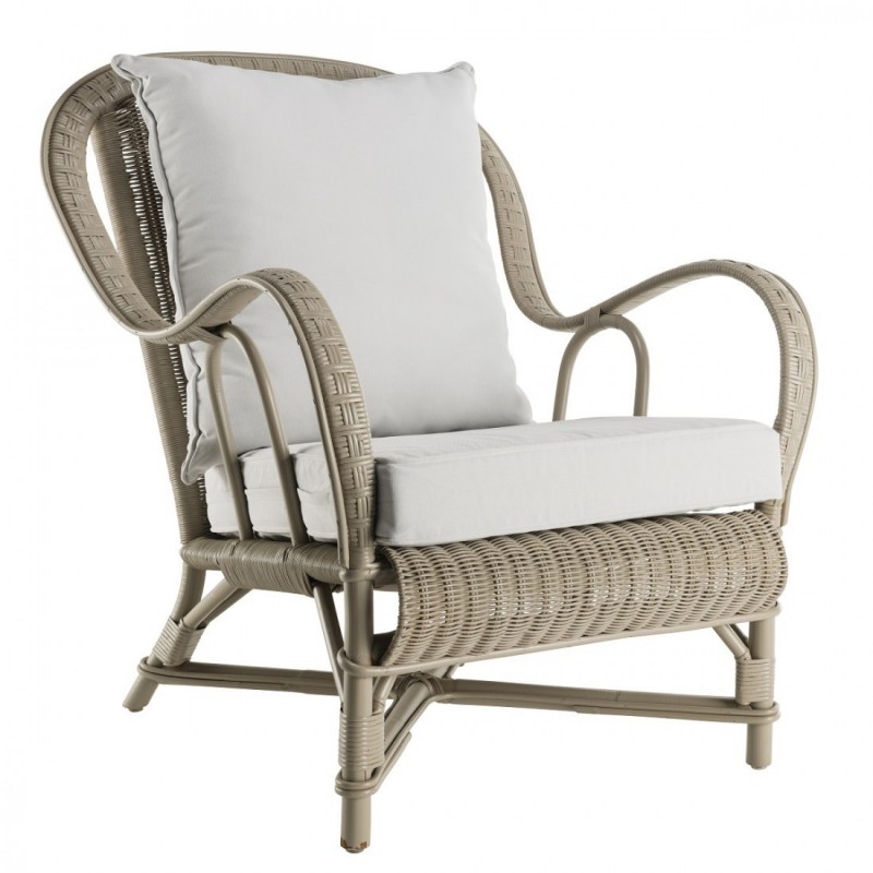 Fauteuil en rotin Nantucket laqué Cendre IOD Design