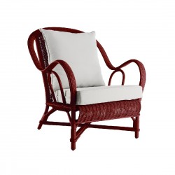Fauteuil en rotin Nantucket laqué Rouge Rubis IOD Design