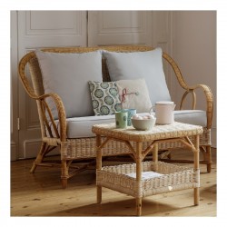 Canapé 2 places Nantucket  en moelle de rotin Naturel 