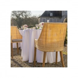 Fauteuil  bridge  Sao Polo en résine nature sur pieds teck