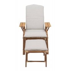 Chaise longue Bagatelle en rotin foncé