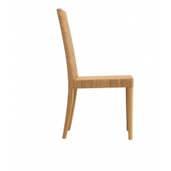 Chaise Saigon en éclisse de rotin naturel avec coussin