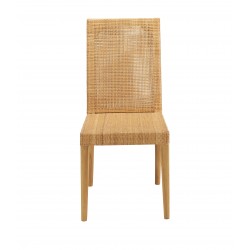 Chaise Saigon en éclisse de rotin naturel avec coussin