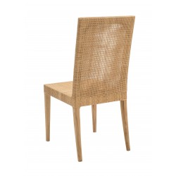 Chaise Saigon en éclisse de rotin naturel avec coussin