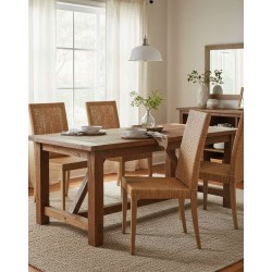 Chaise Saigon en éclisse de rotin naturel avec coussin