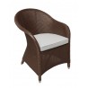 fauteuil-lloyd-loom-sidonie- finition chocolat avec coussin